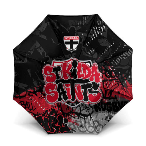 St Kilda Saints Umbrella Urban Graffiti Street Art - Bold Abstract Spray Paint