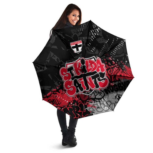 St Kilda Saints Umbrella Urban Graffiti Street Art - Bold Abstract Spray Paint