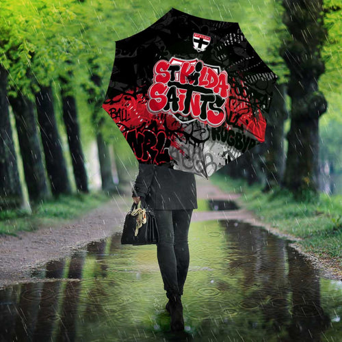 St Kilda Saints Umbrella Urban Graffiti Street Art - Bold Abstract Spray Paint