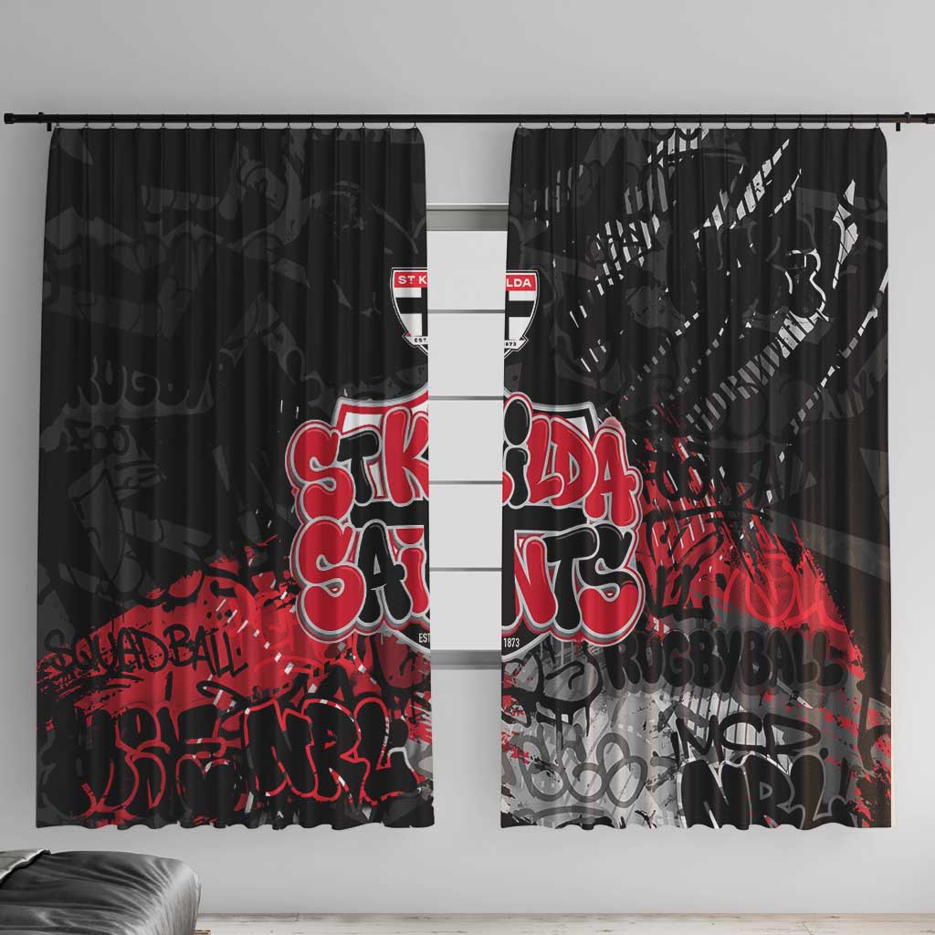 St Kilda Saints Window Curtain Urban Graffiti Street Art - Bold Abstract Spray Paint