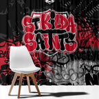 St Kilda Saints Window Curtain Urban Graffiti Street Art - Bold Abstract Spray Paint