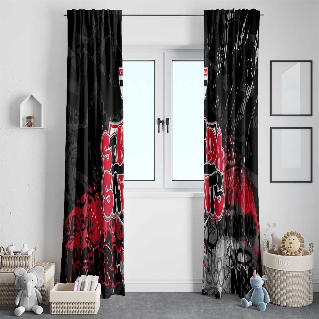 St Kilda Saints Window Curtain Urban Graffiti Street Art - Bold Abstract Spray Paint