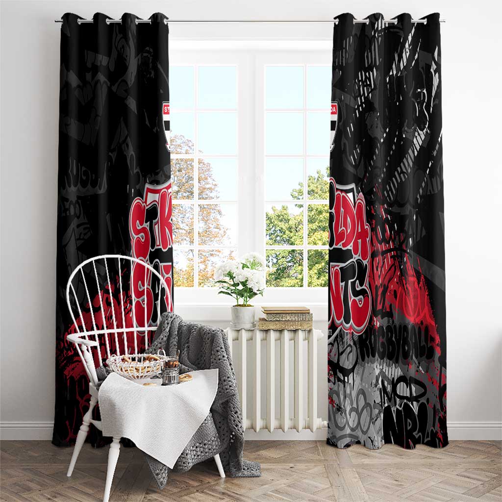 St Kilda Saints Window Curtain Urban Graffiti Street Art - Bold Abstract Spray Paint