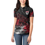 St Kilda Saints Women Polo Shirt Urban Graffiti Street Art - Bold Abstract Spray Paint