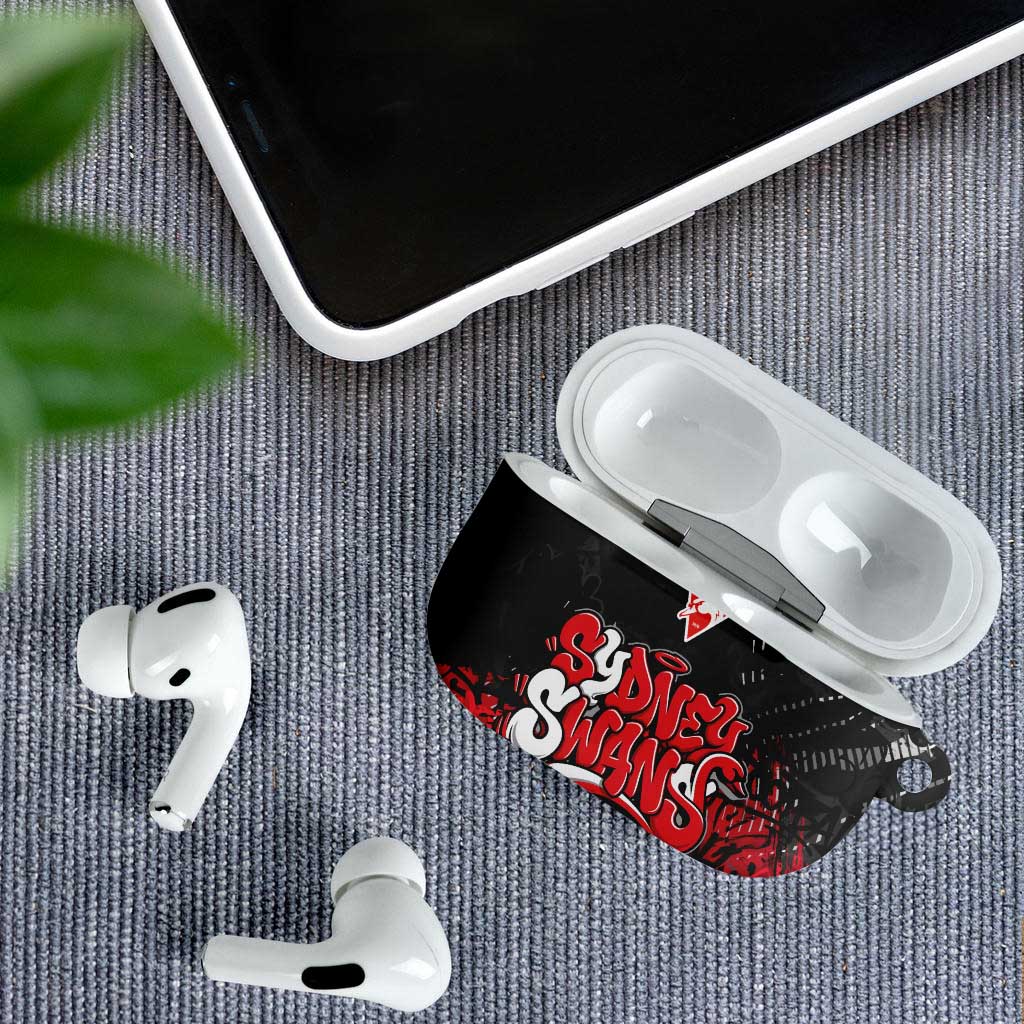 Sydney Swans AirPods Case Urban Graffiti Street Art - Bold Abstract Spray Paint
