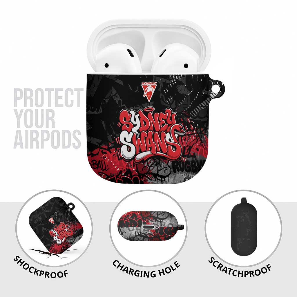 Sydney Swans AirPods Case Urban Graffiti Street Art - Bold Abstract Spray Paint