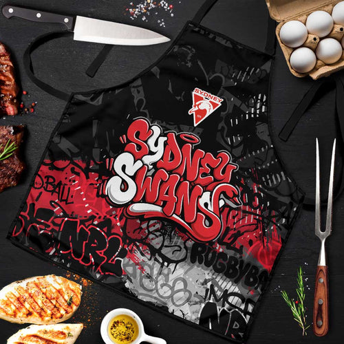 Sydney Swans Apron Urban Graffiti Street Art - Bold Abstract Spray Paint