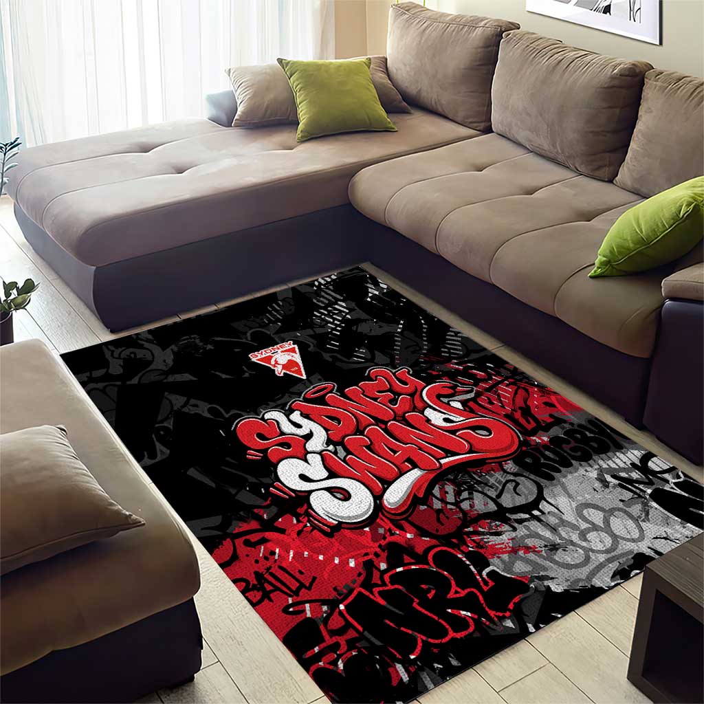 Sydney Swans Area Rug Urban Graffiti Street Art - Bold Abstract Spray Paint