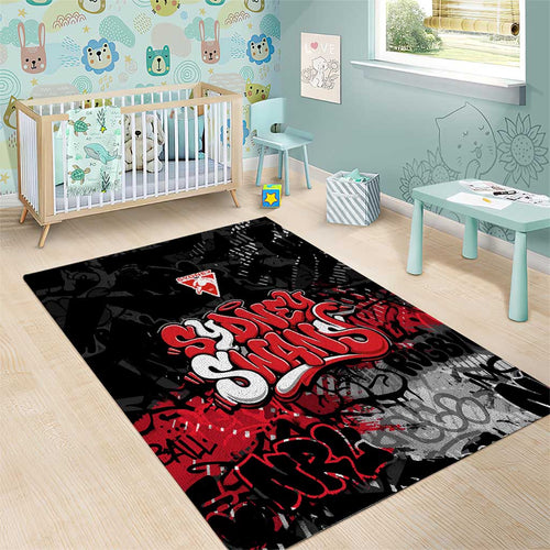 Sydney Swans Area Rug Urban Graffiti Street Art - Bold Abstract Spray Paint