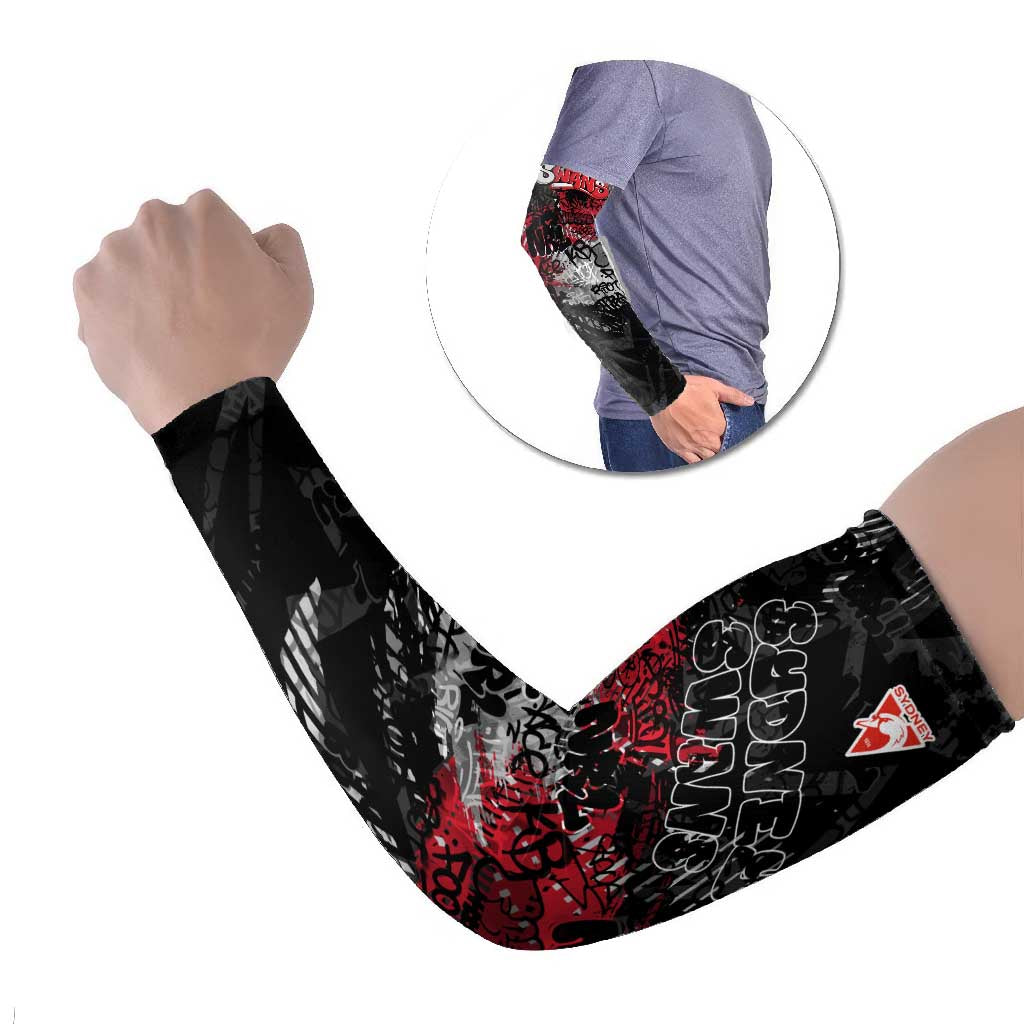 Sydney Swans Arm Sleeves Urban Graffiti Street Art - Bold Abstract Spray Paint