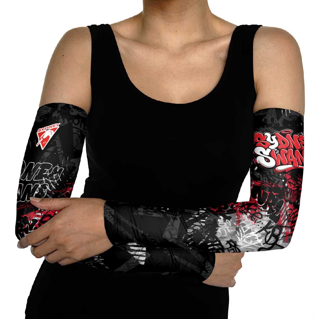 Sydney Swans Arm Sleeves Urban Graffiti Street Art - Bold Abstract Spray Paint