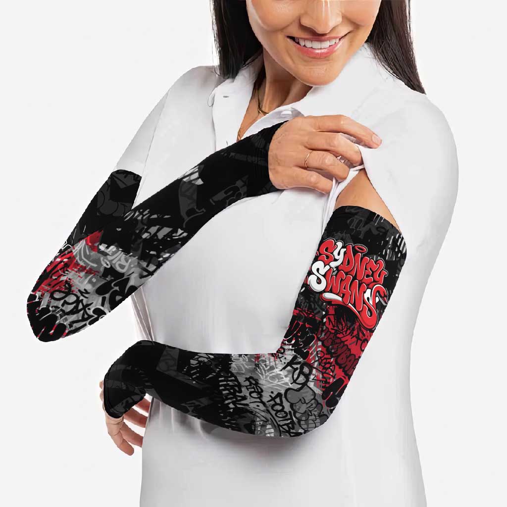 Sydney Swans Arm Sleeves Urban Graffiti Street Art - Bold Abstract Spray Paint