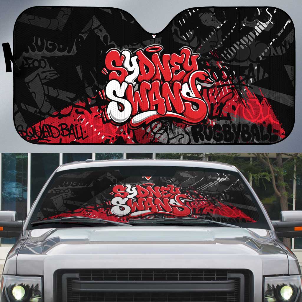 Sydney Swans Auto Sun Shade Urban Graffiti Street Art - Bold Abstract Spray Paint