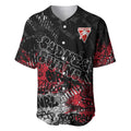 Sydney Swans Baseball Jersey Urban Graffiti Street Art - Bold Abstract Spray Paint