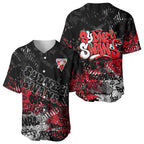 Sydney Swans Baseball Jersey Urban Graffiti Street Art - Bold Abstract Spray Paint