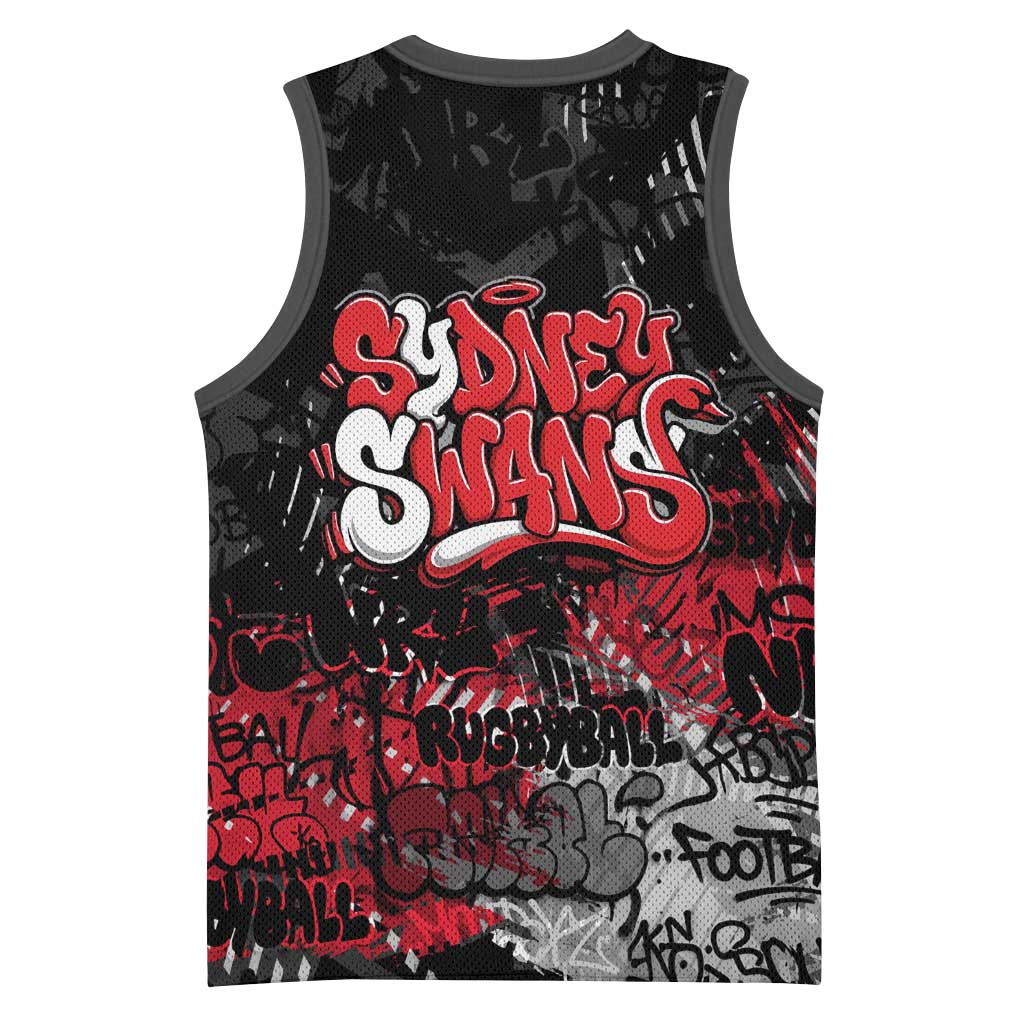 Sydney Swans Basketball Jersey Urban Graffiti Street Art - Bold Abstract Spray Paint