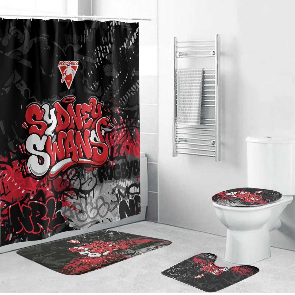 Sydney Swans Bathroom Set Urban Graffiti Street Art - Bold Abstract Spray Paint