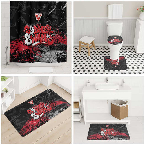Sydney Swans Bathroom Set Urban Graffiti Street Art - Bold Abstract Spray Paint