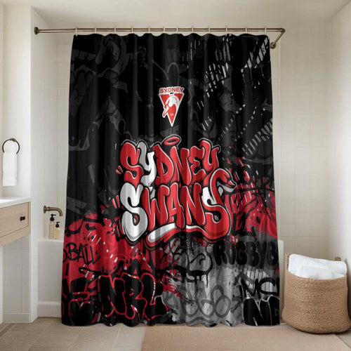 Sydney Swans Bathroom Set Urban Graffiti Street Art - Bold Abstract Spray Paint