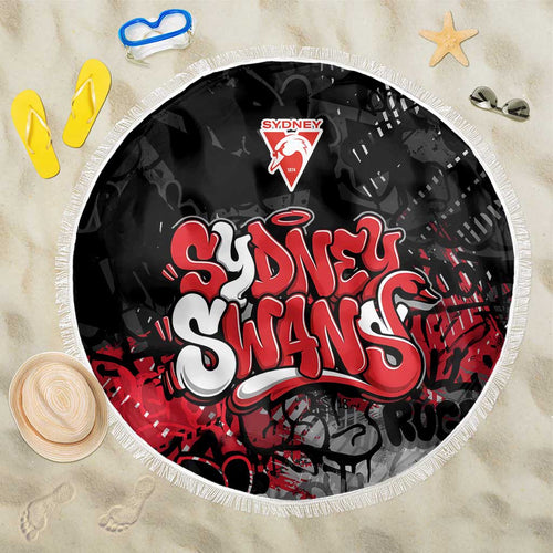 Sydney Swans Beach Blanket Urban Graffiti Street Art - Bold Abstract Spray Paint