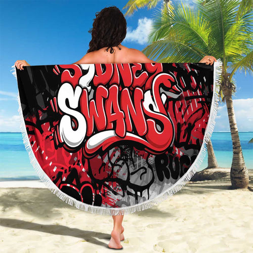 Sydney Swans Beach Blanket Urban Graffiti Street Art - Bold Abstract Spray Paint
