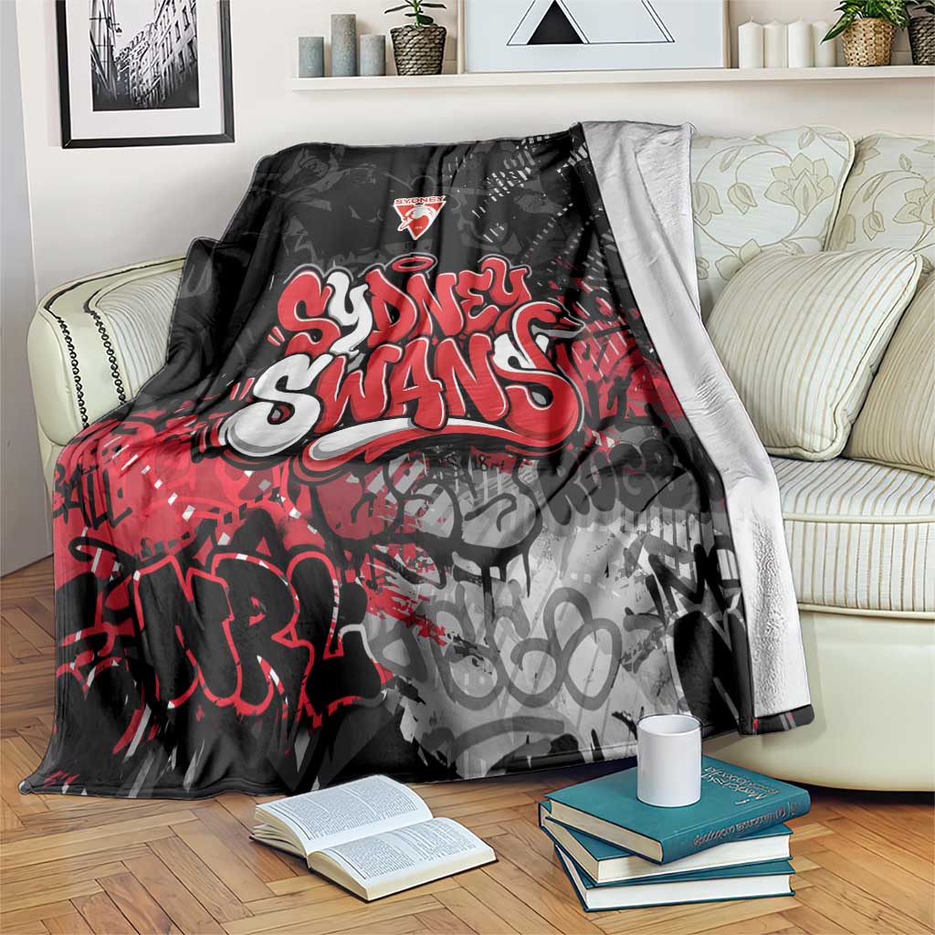 Sydney Swans Blanket Urban Graffiti Street Art - Bold Abstract Spray Paint