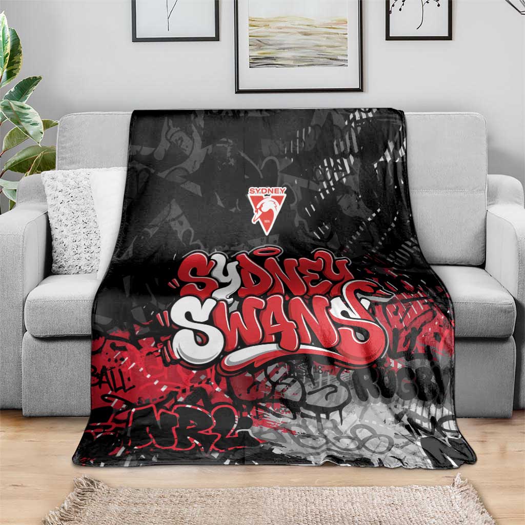 Sydney Swans Blanket Urban Graffiti Street Art - Bold Abstract Spray Paint