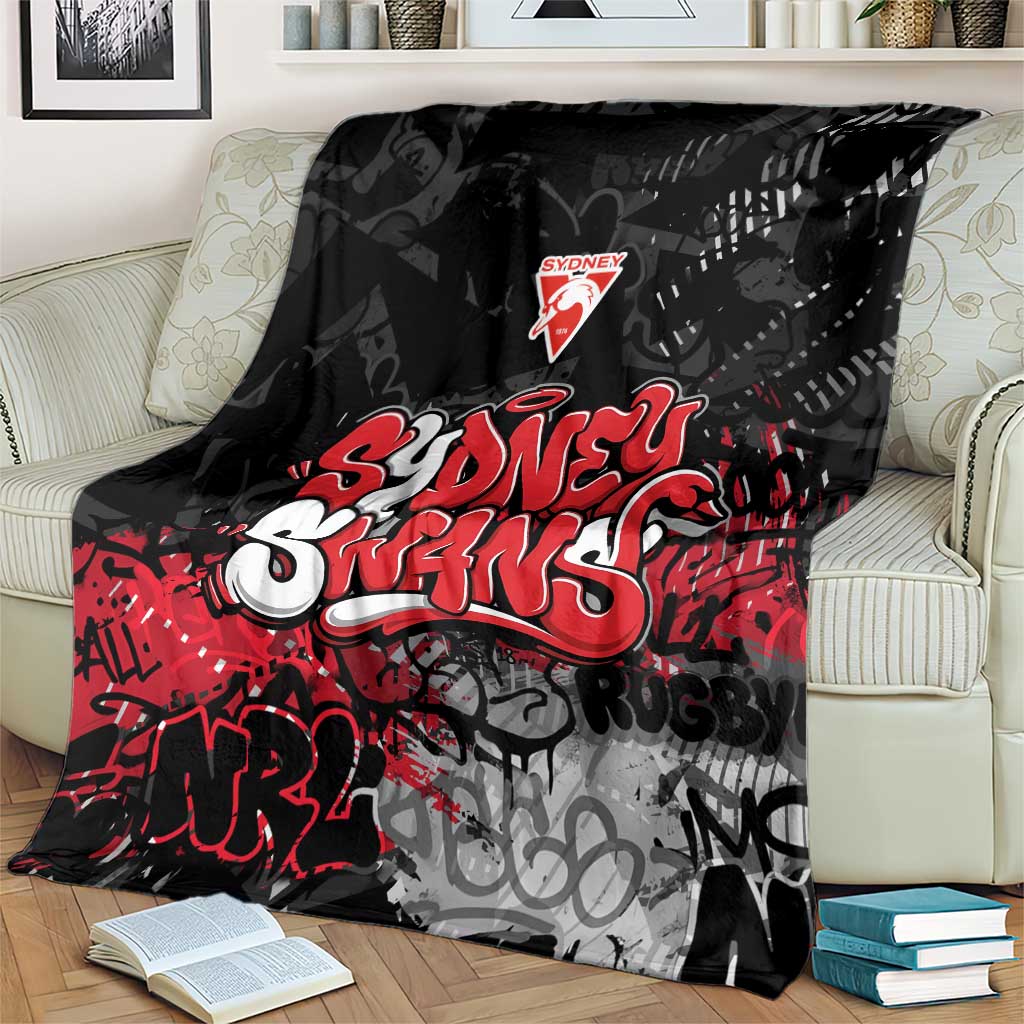 Sydney Swans Blanket Urban Graffiti Street Art - Bold Abstract Spray Paint