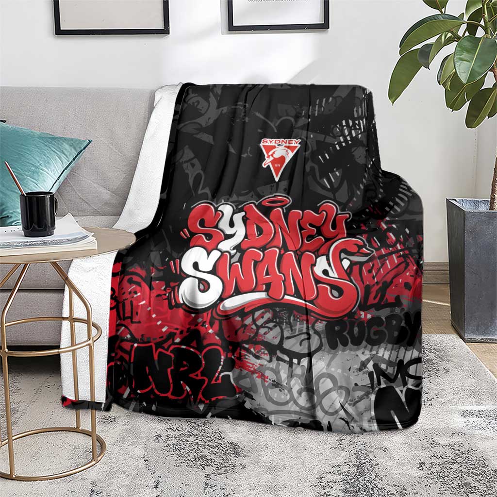 Sydney Swans Blanket Urban Graffiti Street Art - Bold Abstract Spray Paint