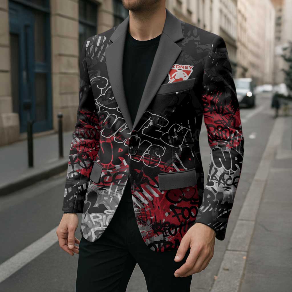 Sydney Swans Blazer Urban Graffiti Street Art - Bold Abstract Spray Paint