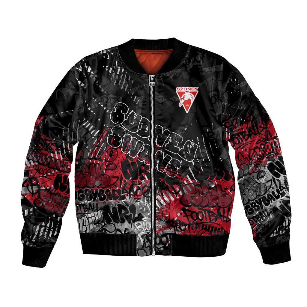 Sydney Swans Bomber Jacket Urban Graffiti Street Art - Bold Abstract Spray Paint