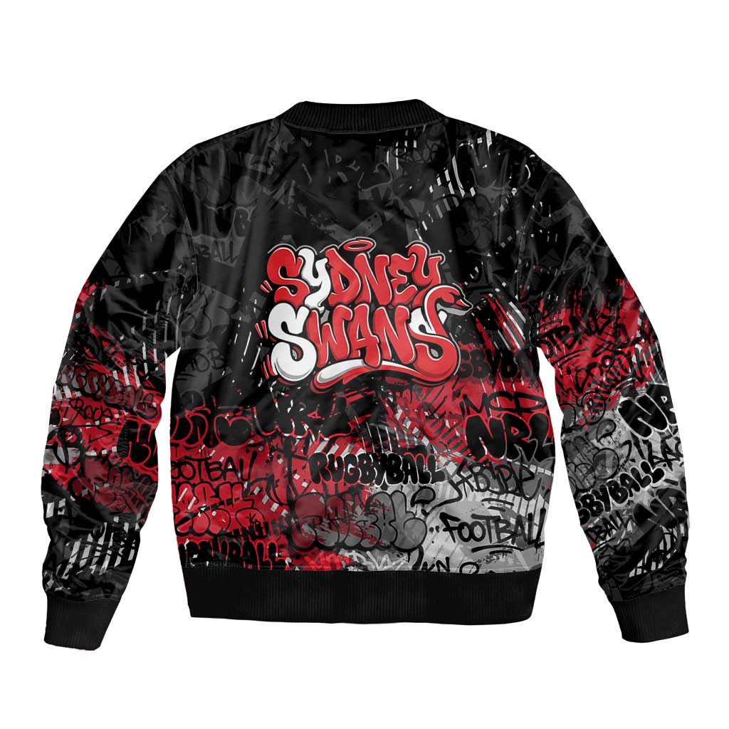 Sydney Swans Bomber Jacket Urban Graffiti Street Art - Bold Abstract Spray Paint