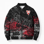 Sydney Swans Bomber Puffer Jacket Urban Graffiti Street Art - Bold Abstract Spray Paint
