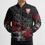 Sydney Swans Bomber Puffer Jacket Urban Graffiti Street Art - Bold Abstract Spray Paint