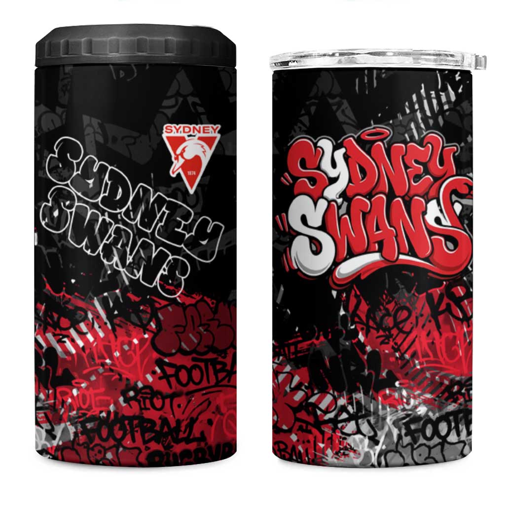 Sydney Swans 4 in 1 Can Cooler Tumbler Urban Graffiti Street Art - Bold Abstract Spray Paint