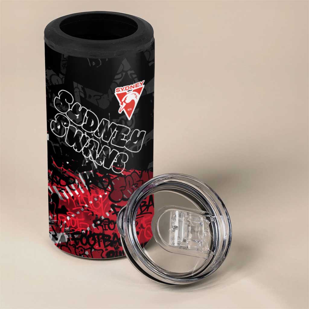 Sydney Swans 4 in 1 Can Cooler Tumbler Urban Graffiti Street Art - Bold Abstract Spray Paint