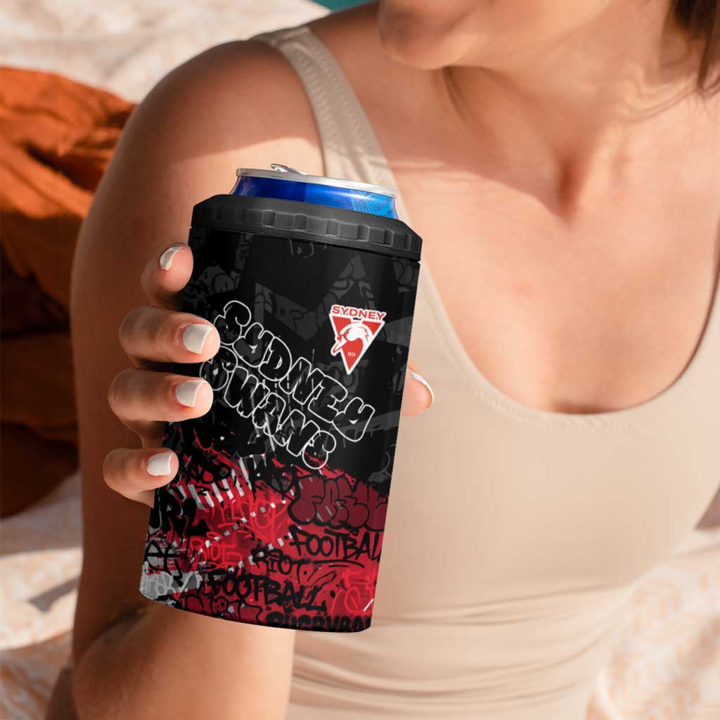 Sydney Swans 4 in 1 Can Cooler Tumbler Urban Graffiti Street Art - Bold Abstract Spray Paint