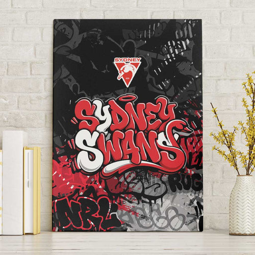 Sydney Swans Canvas Wall Art Urban Graffiti Street Art - Bold Abstract Spray Paint