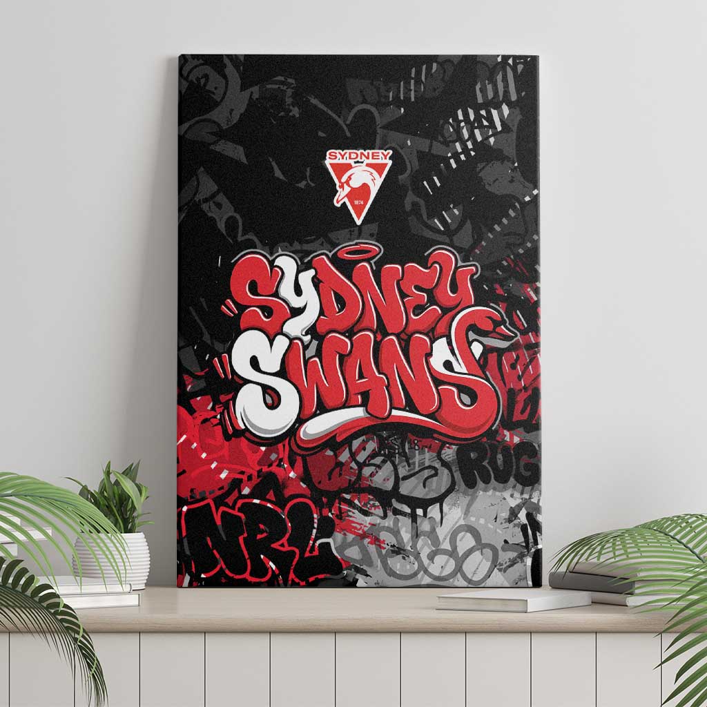 Sydney Swans Canvas Wall Art Urban Graffiti Street Art - Bold Abstract Spray Paint