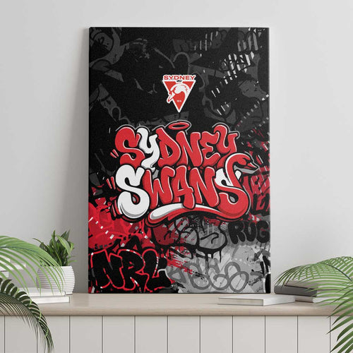 Sydney Swans Canvas Wall Art Urban Graffiti Street Art - Bold Abstract Spray Paint