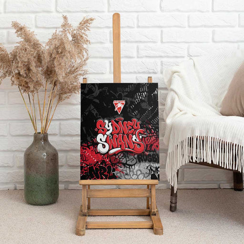 Sydney Swans Canvas Wall Art Urban Graffiti Street Art - Bold Abstract Spray Paint