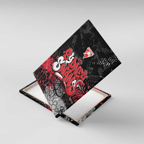 Sydney Swans Canvas Wall Art Urban Graffiti Street Art - Bold Abstract Spray Paint