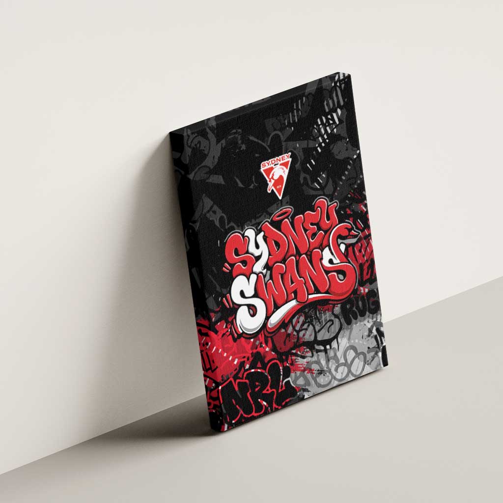 Sydney Swans Canvas Wall Art Urban Graffiti Street Art - Bold Abstract Spray Paint