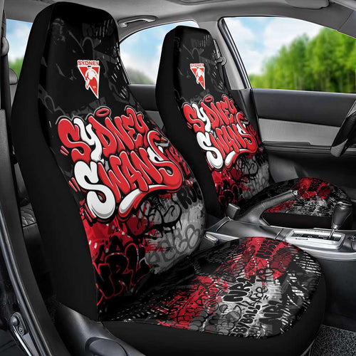 Sydney Swans Car Seat Cover Urban Graffiti Street Art - Bold Abstract Spray Paint
