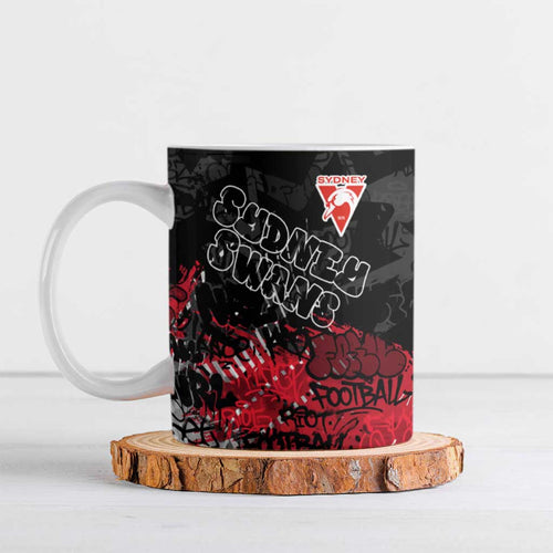 Sydney Swans Ceramic Mug Urban Graffiti Street Art - Bold Abstract Spray Paint
