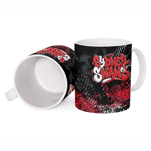 Sydney Swans Ceramic Mug Urban Graffiti Street Art - Bold Abstract Spray Paint