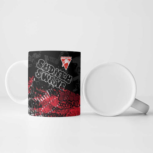 Sydney Swans Ceramic Mug Urban Graffiti Street Art - Bold Abstract Spray Paint