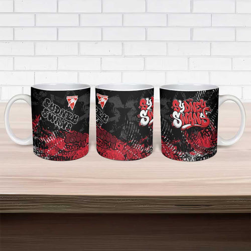 Sydney Swans Ceramic Mug Urban Graffiti Street Art - Bold Abstract Spray Paint