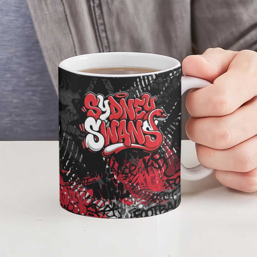 Sydney Swans Ceramic Mug Urban Graffiti Street Art - Bold Abstract Spray Paint