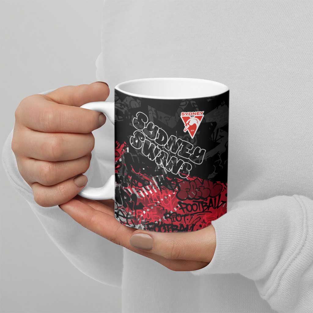 Sydney Swans Ceramic Mug Urban Graffiti Street Art - Bold Abstract Spray Paint